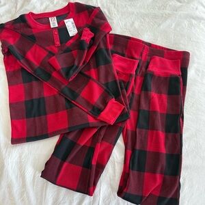 Plaid Red and Black Kids Pajama‎ Set Family Matching PJ’s